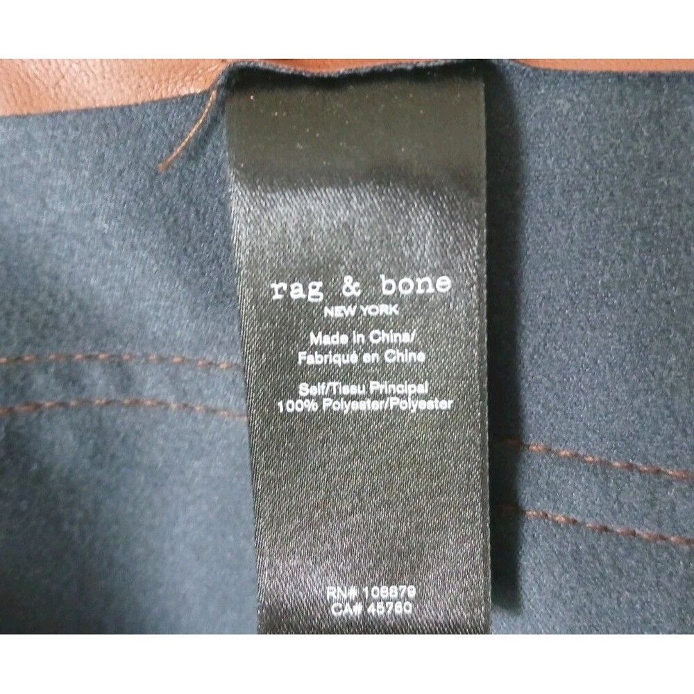 Rag & Bone Faux Leather Leggings Petite PS Brown High Rise Stretch Pants - Picture 3 of 7